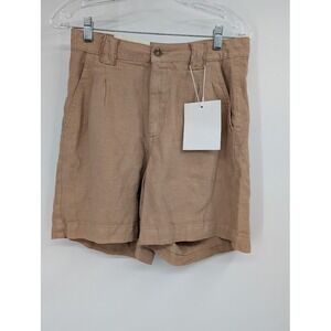 DL1961 NWT Women's Heidi Linen‎ Shorts Brown High Rise sz small